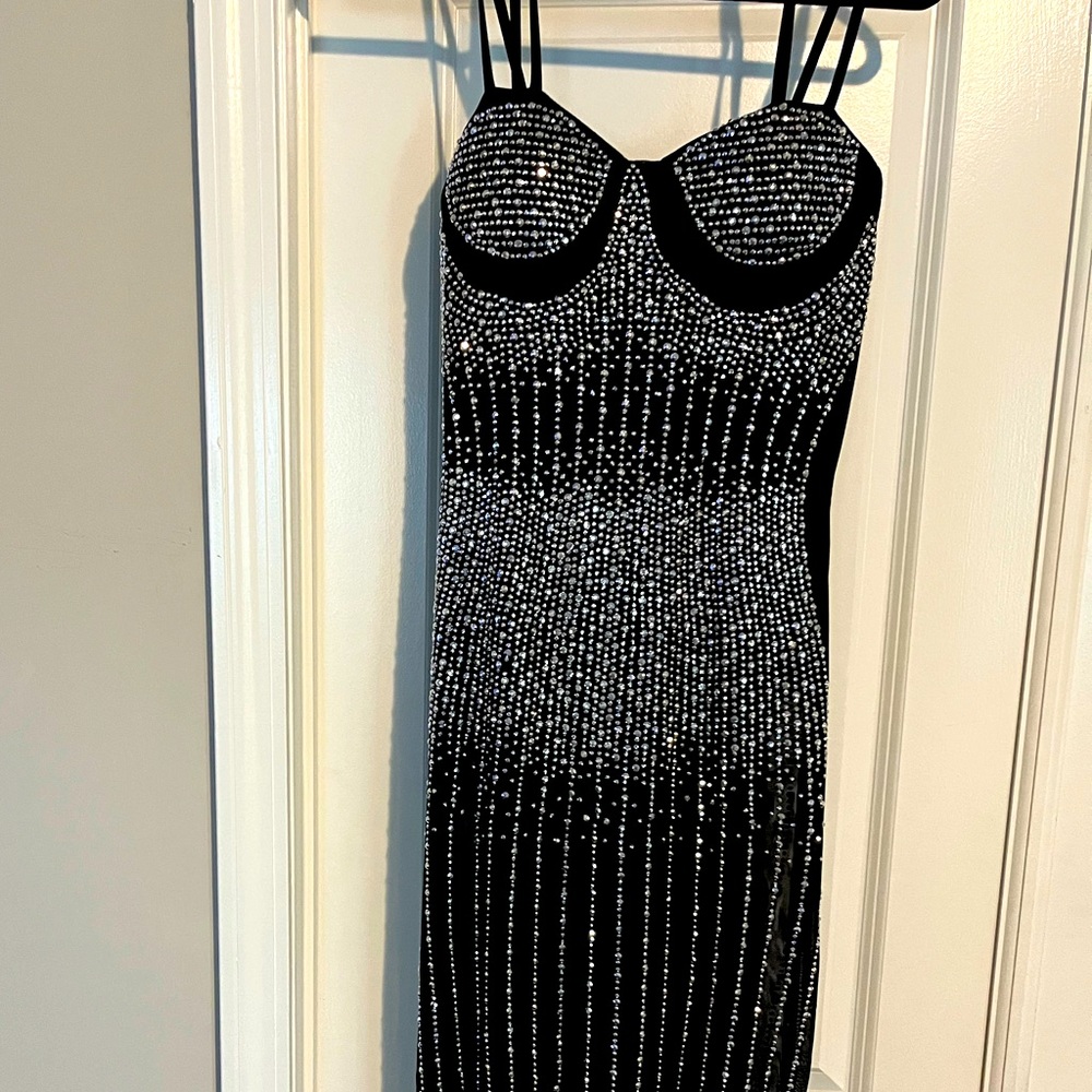 Rhinestone black dress